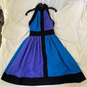 Lillie Rubin Blue and Purple Backless Dress